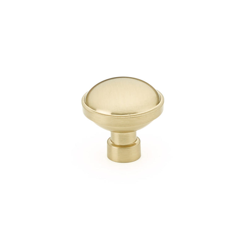 The Emtek Brandt Cabinet Knob, 1 1/4" in Satin Brass finish