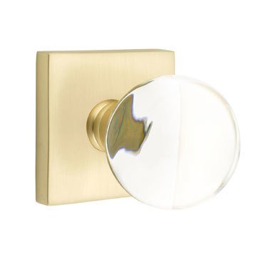 Emtek Bristol Knob with Square Rosette in Satin Brass finish