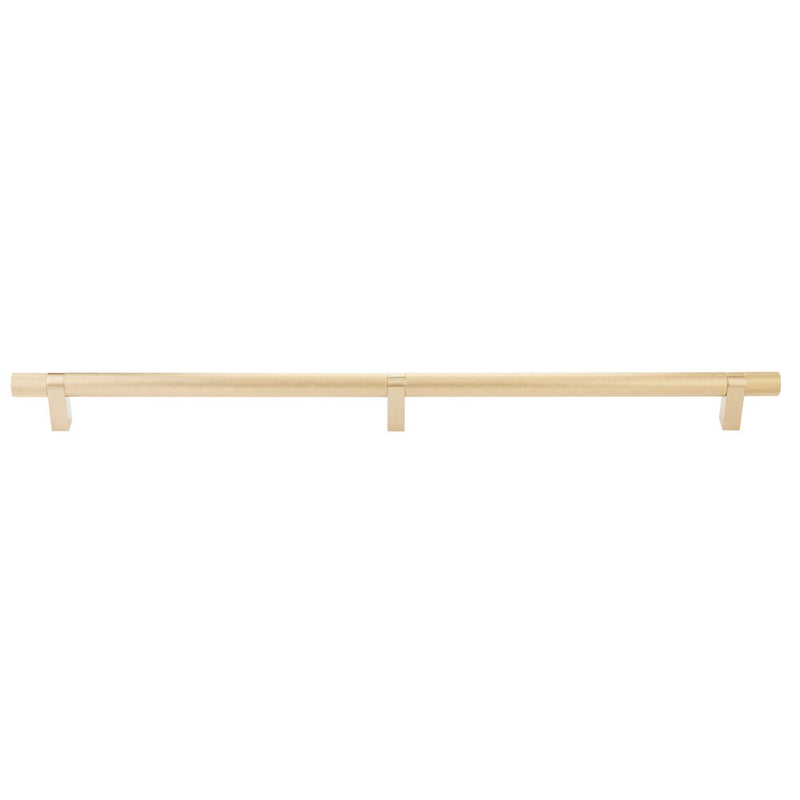 The Emtek Concealed Surface Select Knurled Appliance Bar Pull, 24" C-to-C in Satin Brass finish