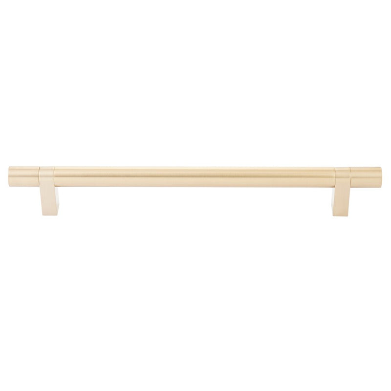 The Emtek Concealed Surface Select Smooth Appliance Bar Pull, 12" C-to-C in Satin Brass finish