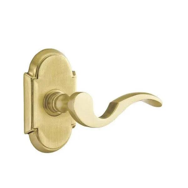 Emtek Cortina Lever With #8 Rosette in Satin Brass finish