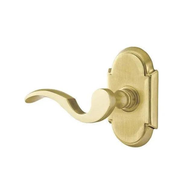 Emtek Cortina Lever With #8 Rosette in Satin Brass finish