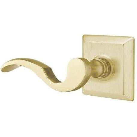 Emtek Cortina Lever With Quincy Rosette in Satin Brass finish