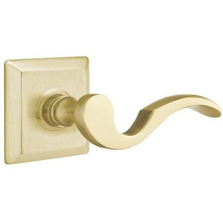 Emtek Cortina Lever With Quincy Rosette in Satin Brass finish