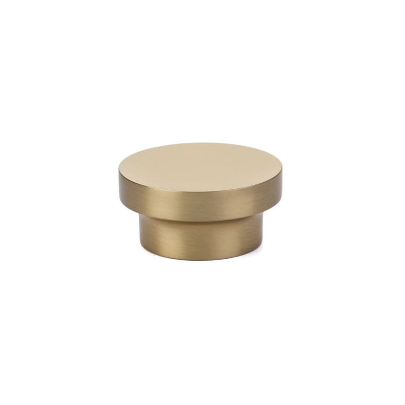 The Emtek District Cabinet Knob, 1 3/8" in Satin Brass finish