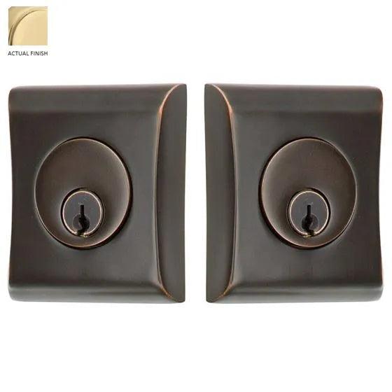 Emtek Double Cylinder Neos Keyed Deadbolt in Satin Brass finish