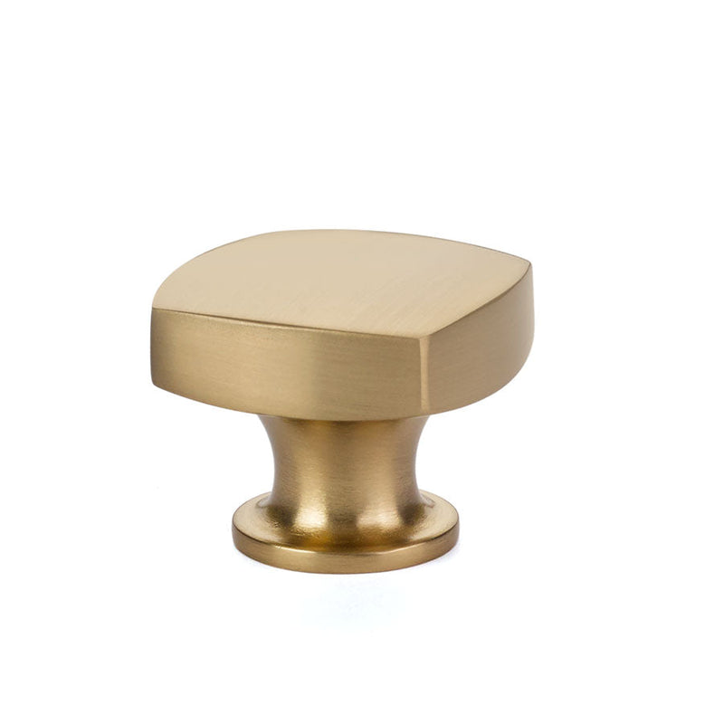 The Emtek Freestone Cabinet Knob, 1 1/2" in Satin Brass finish