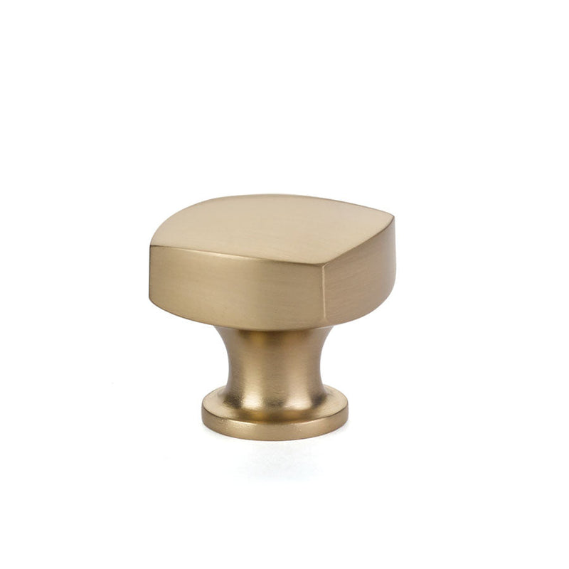 The Emtek Freestone Cabinet Knob, 1 1/4" in Satin Brass finish