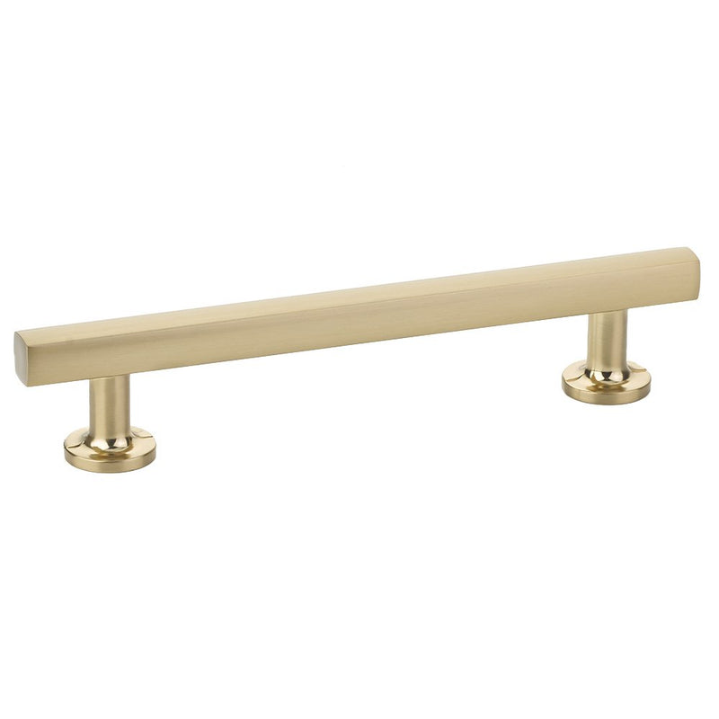 The Emtek Freestone Cabinet Pull, 5" Center to Center in Satin Brass finish