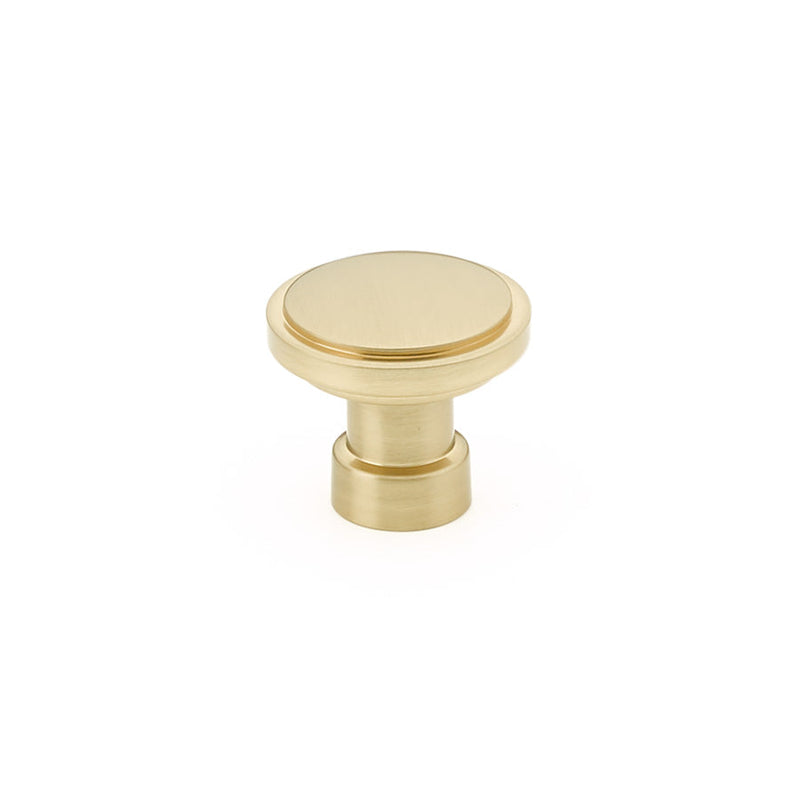 The Emtek Haydon Cabinet Knob, 1 1/4" in Satin Brass finish