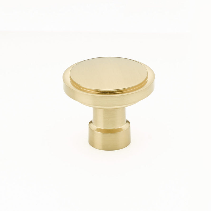 The Emtek Haydon Cabinet Knob, 1 3/4" in Satin Brass finish