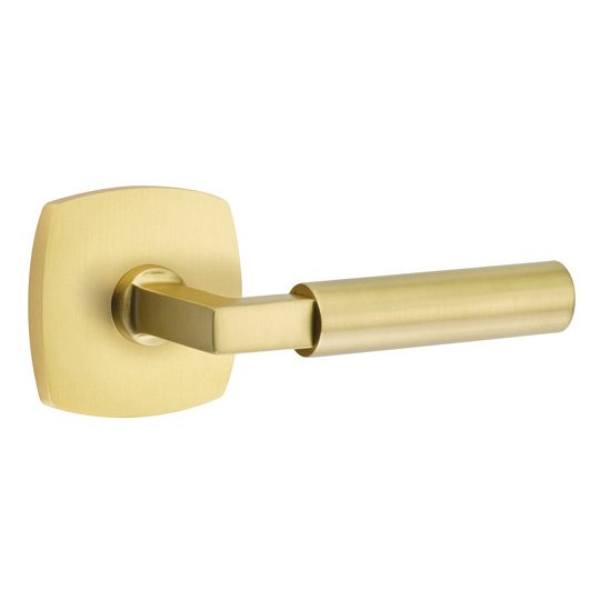 Emtek Hercules Lever With Urban Modern Rosette in Satin Brass finish