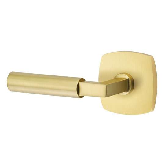 Emtek Hercules Lever With Urban Modern Rosette in Satin Brass finish