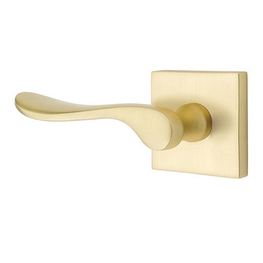 Emtek Luzern Lever With Square Rosette in Satin Brass finish