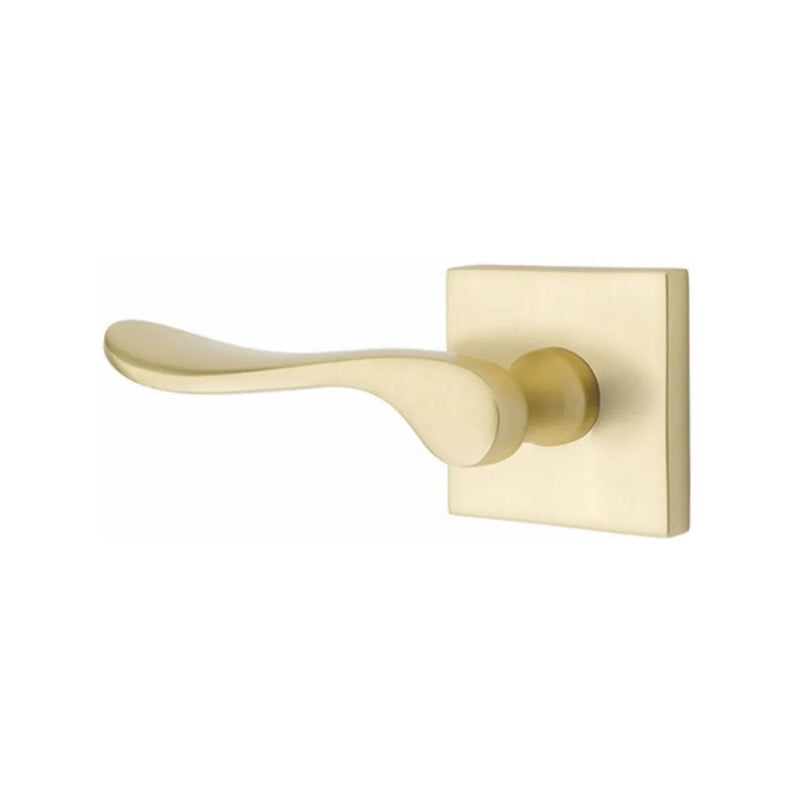 Emtek Luzern Lever With Square Rosette in Satin Brass finish