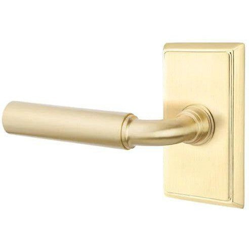 Emtek Manning Lever With Rectangular Rosette in Satin Brass finish