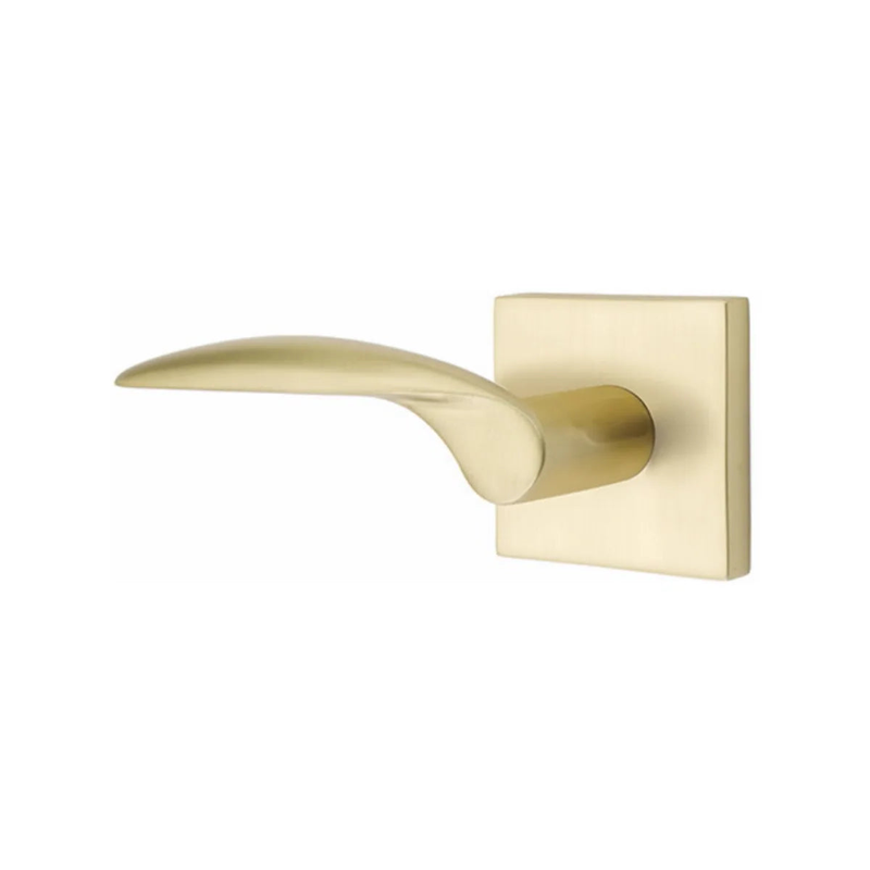 Emtek Mercury Lever With Square Rosette in Satin Brass finish