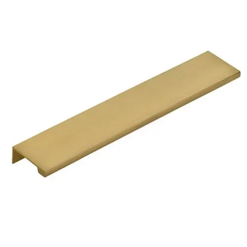 The Emtek Cabinet Edge Pull, 6" Center to Center in Satin Brass finish
