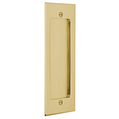 Emtek Modern Rectangular Flush Pull with Surface Screws in Satin Brass finish