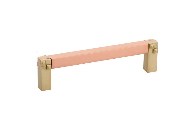 Emtek Mortise & Tenon Cabinet Pull, 4" Center to Center in Satin Brass finish