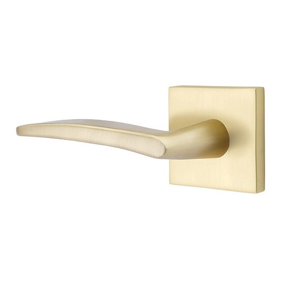 Emtek Poseidon Lever With Square Rosette in Satin Brass finish