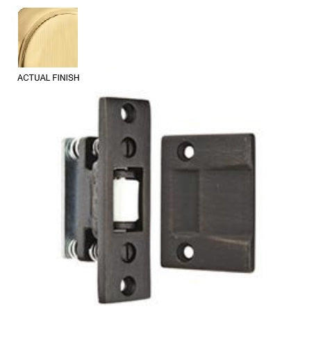 The Emtek Roller Door Catch in Satin Brass finish