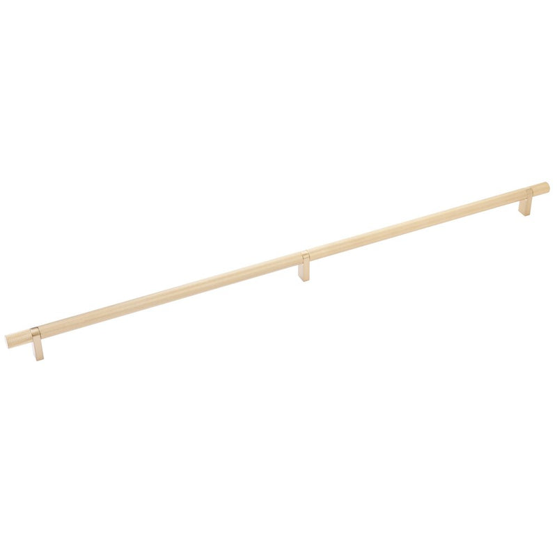 The Emtek Select Knurled Cabinet Bar Pull, 24" C-to-C in Satin Brass finish