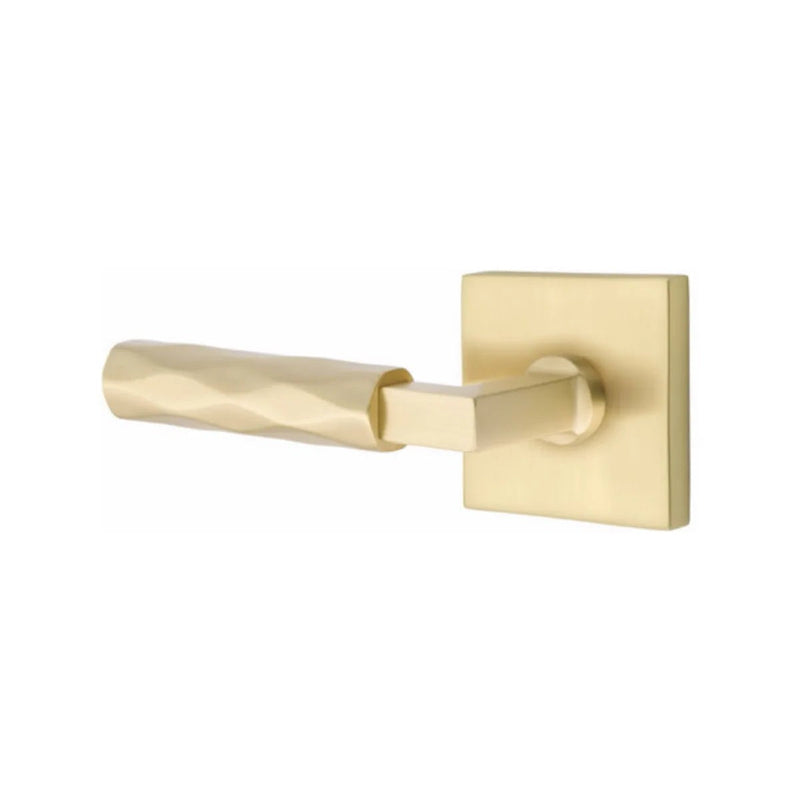 Emtek Select L-Square Tribeca Lever with Square Rosette in Satin Brass finish