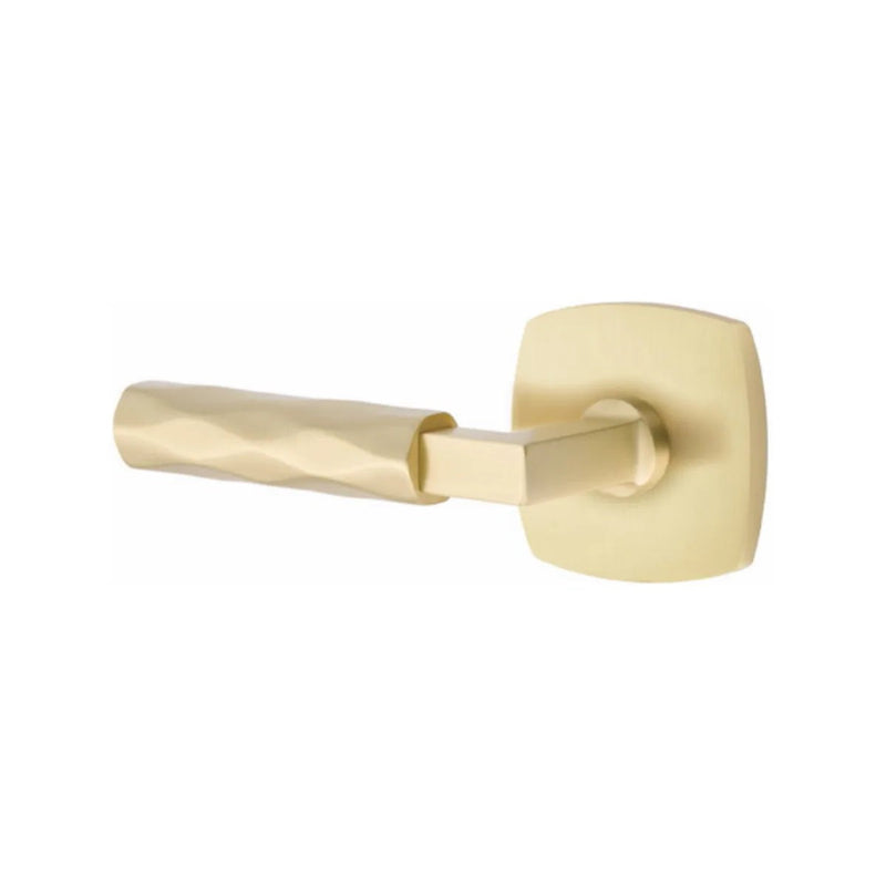 Emtek Select L-Square Tribeca Lever with Urban Modern Rosette in Satin Brass finish