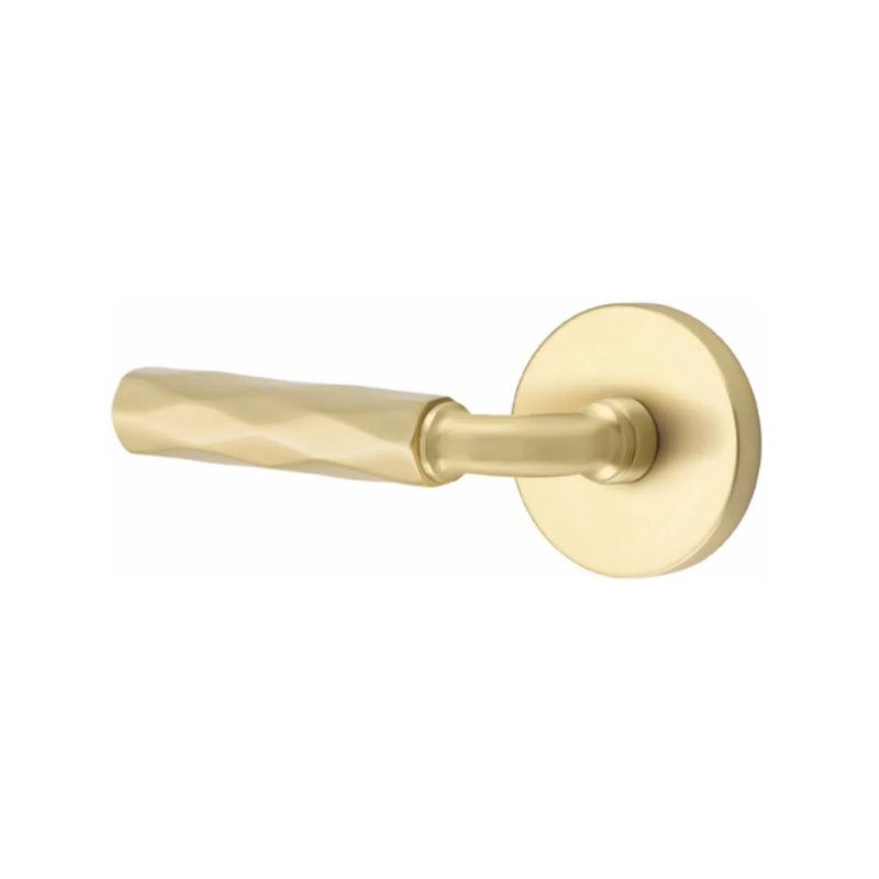 Emtek Select R-Bar Tribeca Lever with Disk Rosette in Satin Brass finish