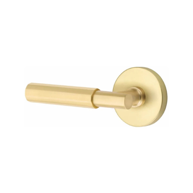 Emtek Select T-Bar Faceted Lever with Disk Rosette in Satin Brass finish