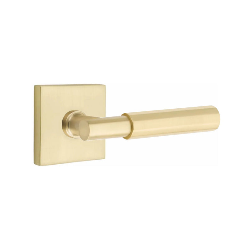 Emtek Select T-Bar Faceted Lever with Square Rosette in Satin Brass finish