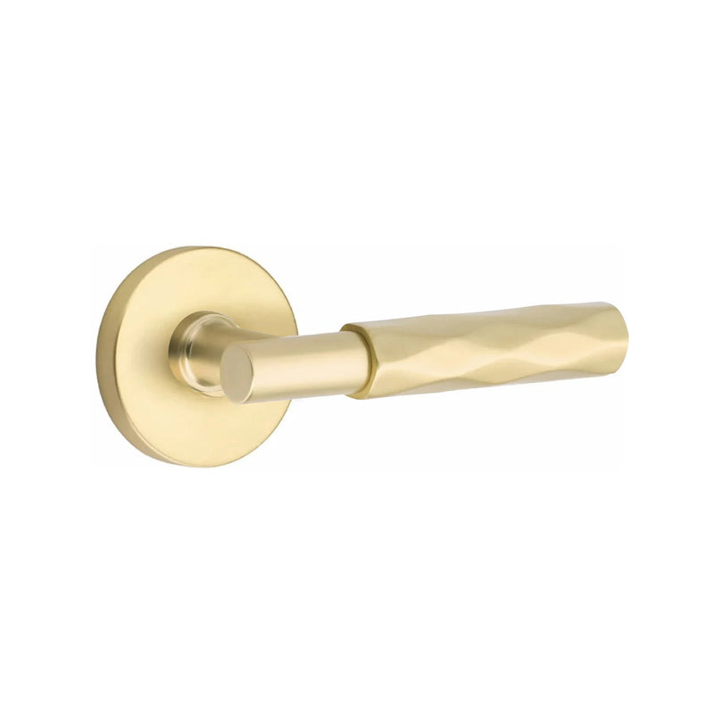 Emtek Select T-Bar Tribeca Lever with Disk Rosette in Satin Brass finish