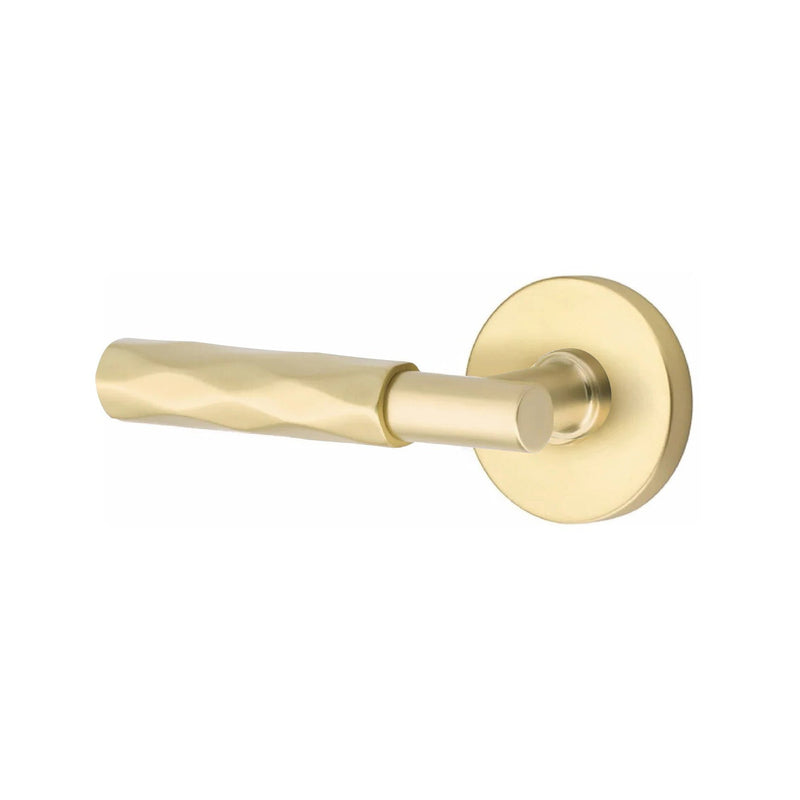 Emtek Select T-Bar Tribeca Lever with Disk Rosette in Satin Brass finish