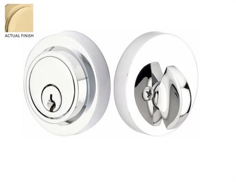 Emtek Single Cylinder Modern Keyed Deadbolt in Satin Brass finish