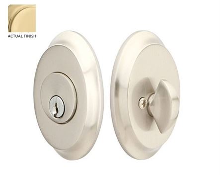 Emtek Single Cylinder Saratoga Keyed Deadbolt in Satin Brass finish