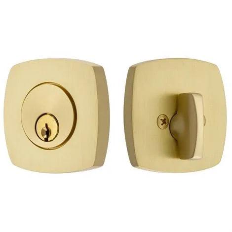 Emtek Single Cylinder Urban Modern Keyed Deadbolt in Satin Brass finish