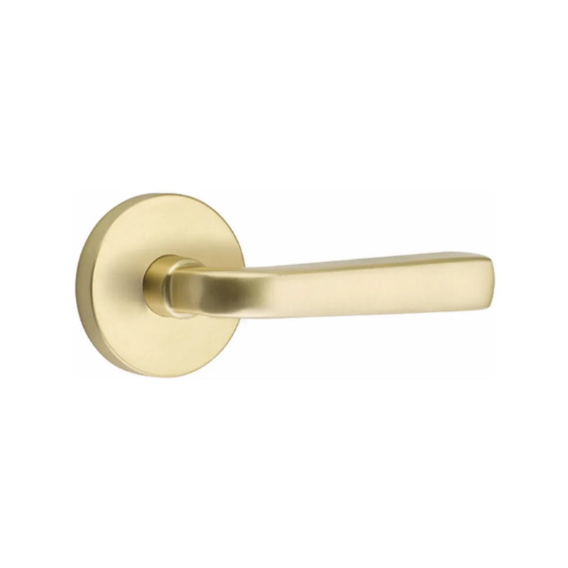 Emtek Sion Lever With Disk Rosette in Satin Brass finish