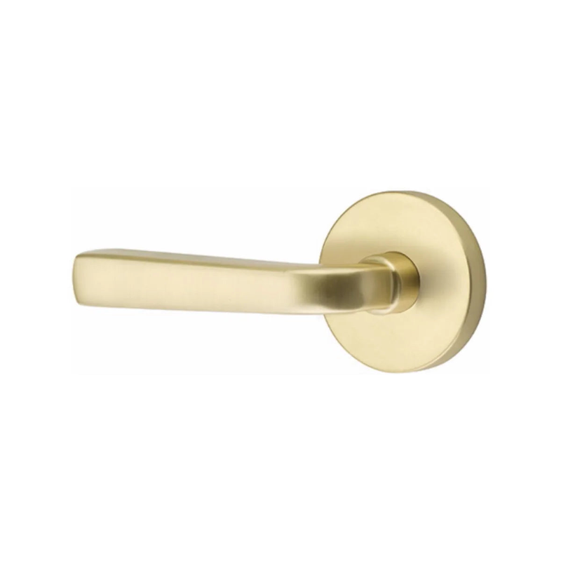 Emtek Sion Lever With Disk Rosette in Satin Brass finish