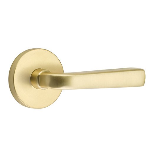 Emtek Sion Lever With Disk Rosette in Satin Brass finish