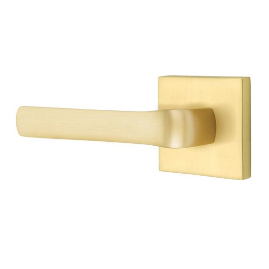 Emtek Spencer Lever With Square Rosette in Satin Brass finish