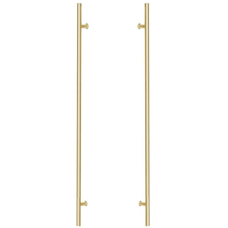 Emtek Back to Back 24" Round Door Pull in Satin Brass Stainless Steel finish