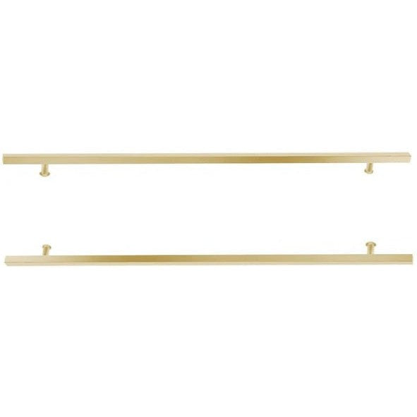 Emtek Back to Back 24" Square Door Pull in Satin Brass Stainless Steel finish