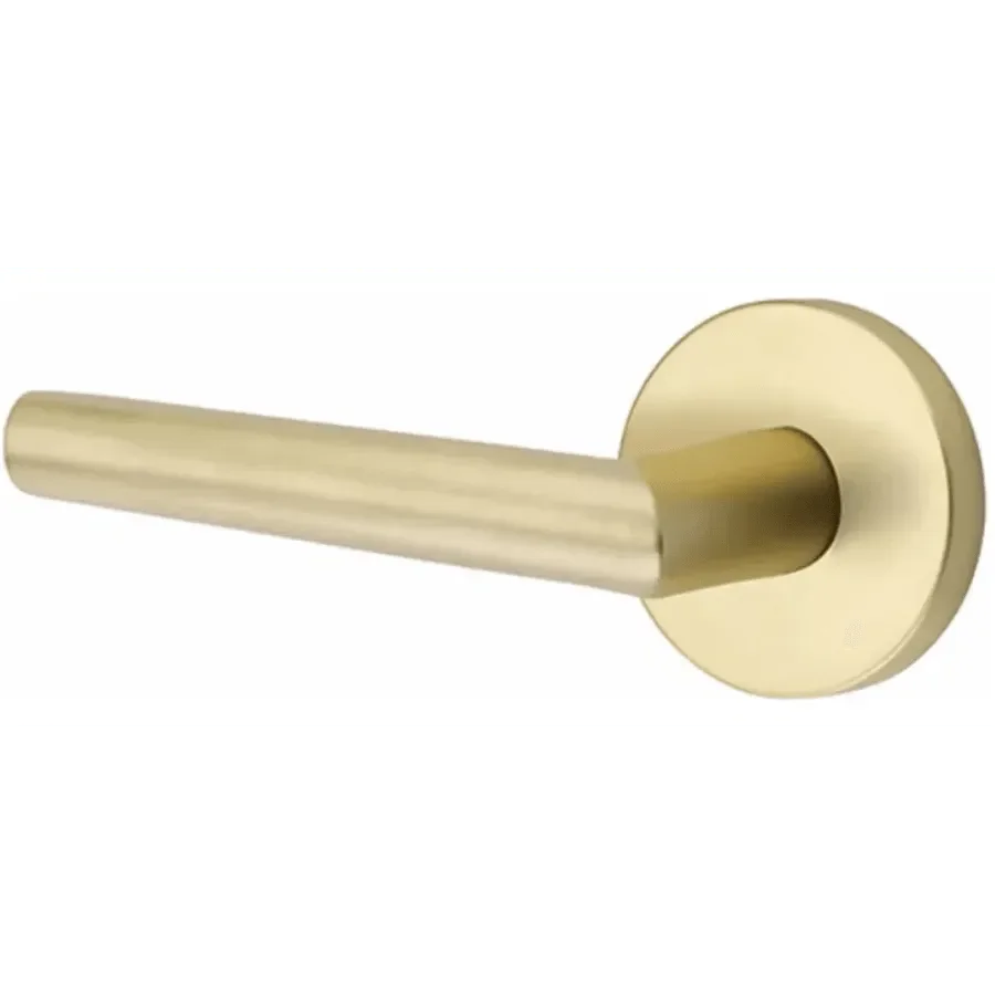 Emtek Stuttgart Lever With Disk Rosette in Satin Brass finish
