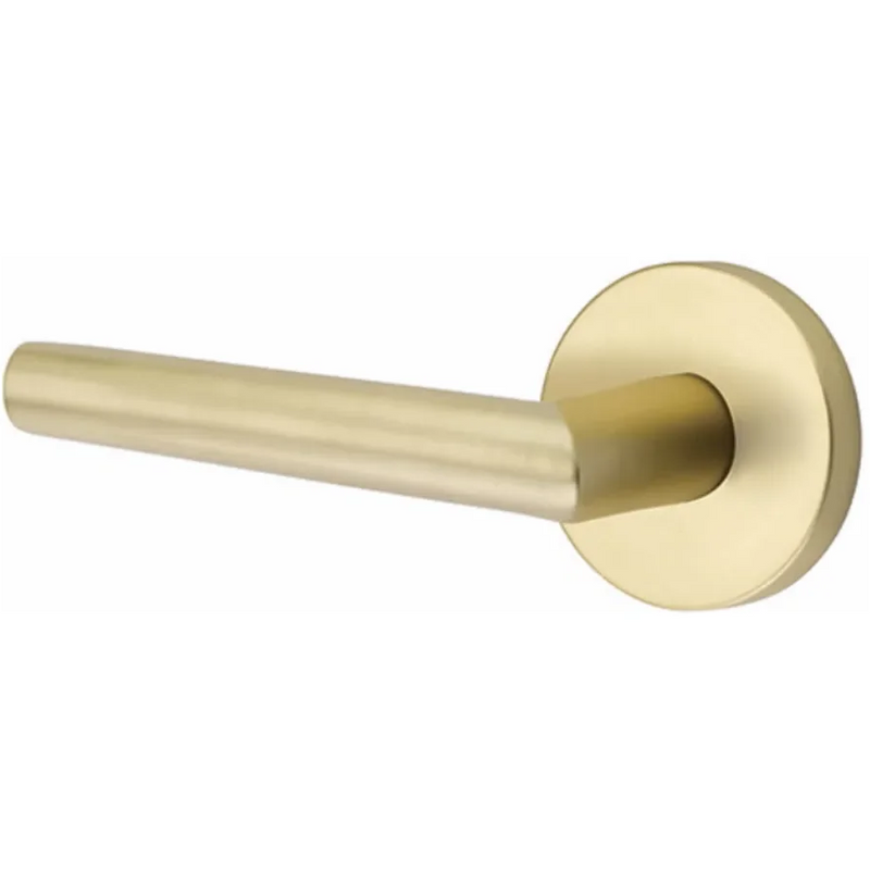 Emtek Stuttgart Lever With Disk Rosette in Satin Brass finish