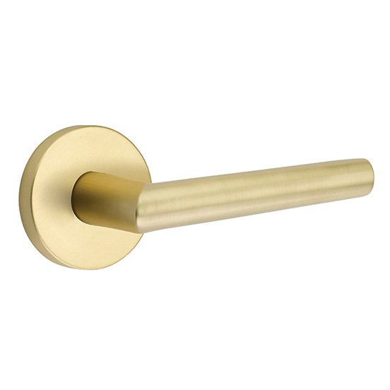 Emtek Stuttgart Lever With Disk Rosette in Satin Brass finish