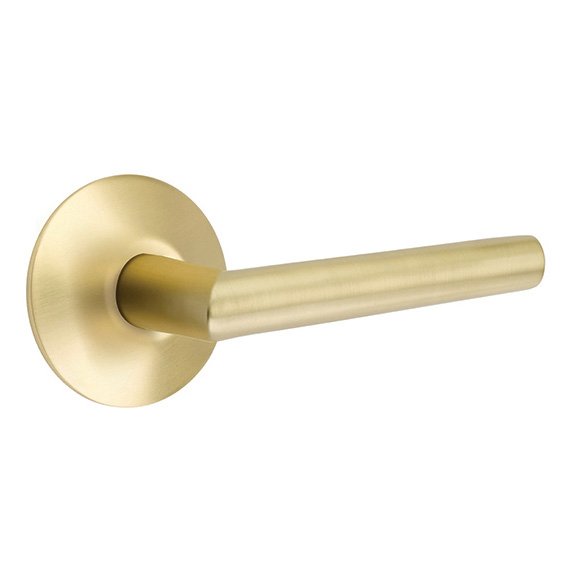 Emtek Stuttgart Lever with Modern Rosette in Satin Brass finish