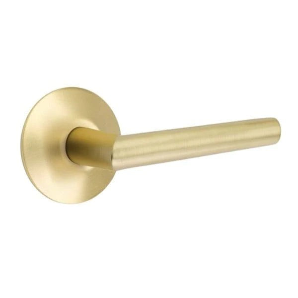 Emtek Stuttgart Lever with Modern Rosette in Satin Brass finish