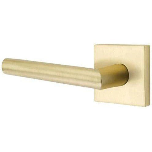 Emtek Stuttgart Lever with Square Rosette in Satin Brass finish