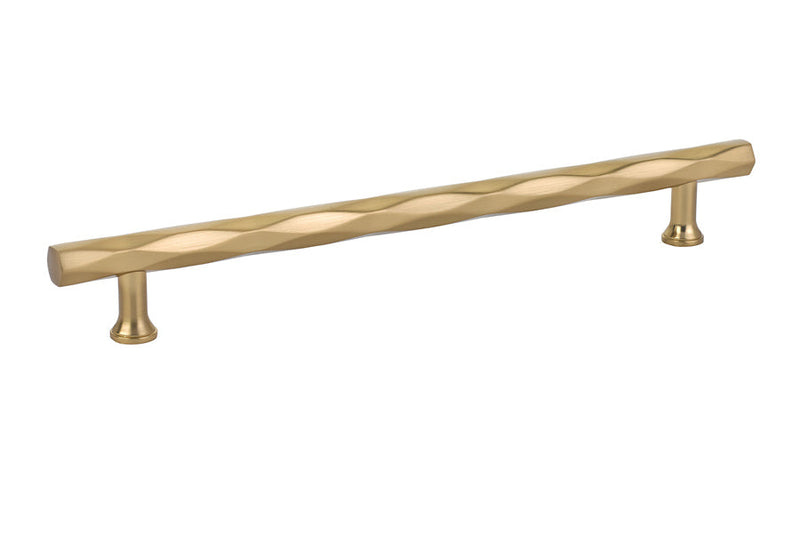 The Emtek Tribeca Cabinet Pull, 8" Center to Center in Satin Brass finish